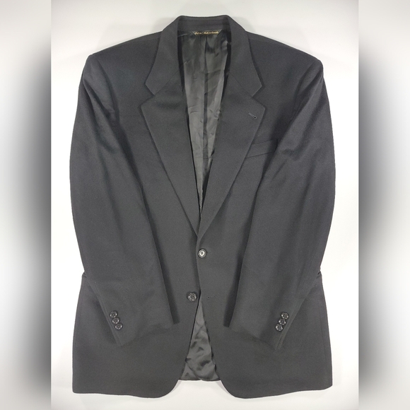 Loro Piana Saks Fifth Avenue Blazer 46L Black 100% Cashmere Sport Coat Jacket